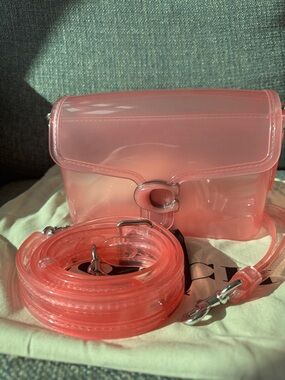 NWOT Coach Pink PVC Jelly Tabby Crossbody/Wristlet